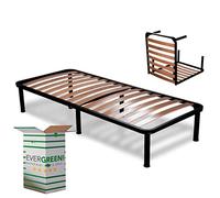 Evergreenweb - Sommier lit Pliable Simple 90x200 cm orthopédique Haut 35 cm- sommier à Lattes en Bois de Etre renforcé - avec 6 Pieds Amovible