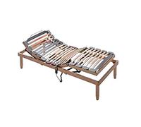 EvergreenWeb - Sommier Simple électrique 80x200 cm orthopédique motorisé Lattes en Bois Moteur 4 Zones inclinables + 1 Fixe,régulateurs de rigidité dans la Partie Lombaire, amortisseurs| Lemon