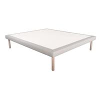 EVERGREENWEB - Sommier Tapissier avec Pieds Solide et Confortable Montage Rapide et Facile - Sommier 160x190 cm a Lattes |Cadre de lit de qualité supérieure| Revêtement Tissu Blanc