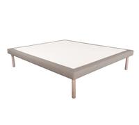 EVERGREENWEB - Sommier Tapissier avec Pieds Solide et Confortable Montage Rapide et Facile - Sommier 160x190 cm a Lattes |Cadre de lit de qualité supérieure| Revêtement Tissu Taupe