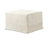 EvergreenWeb - Suite - Pouf lit simple avec matelas H 10 cm - différentes couleurs - gain de place - repose-pieds - déhoussable, crème