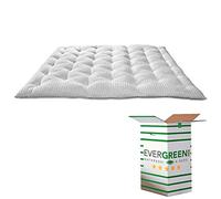 EvergreenWeb - Surmatelas Double 160x195 cm orthopédique Flocon en memoire de Forme-pour lit H 7 cm futon avec Housse Protection hypoallergénique Topper Viscose élastique