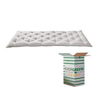 EvergreenWeb - Surmatelas orthopédique Flocon de memoire de Forme-pour lit H 7 cm futon avec Housse Protection hypoallergénique Topper Viscose élastique (90 x 190 cm, Latex)