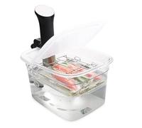 EVERIE Conteneur sous vide polyvalent de 12 litres avec support intégré et couvercle à charnière pliable, compatible avec toutes les cuisinières sous vide, EVC-1202-TYPP
