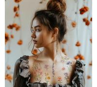 Everjoy Petits autocollants de tatouage temporaire aquarelle fleurs sauvages, faux tatouages floraux imperméables pour femmes et filles