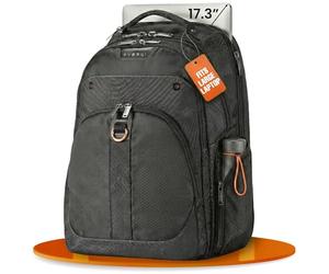 Everki Atlas sac à dos ordinateur 32 L - compartiment ajustable pour 13" à 17,3", sac business et de voyage pour femme et homme, bureau/études, sac ordinateur durable - Noir