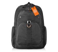 Everki Atlas - Sac à dos pour ordinateur portable avec compartiment adaptable pour ordinateurs portables de 13 à 17,3 pouces (33 - 43,9 cm), languette trolley, noir