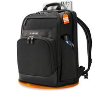 Everki Onyx sac à dos ordinateur portable premium - nylon balistique et cuir, sac de bureau adapté au voyage - compartiment dédié jusqu’à 17,3", 36 L - Noir (EKP132S17)