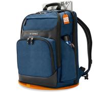 Everki Onyx sac à dos ordinateur portable premium - nylon balistique et cuir, sac de bureau adapté au voyage - compartiment dédié jusqu’à 15,6" - Bleu marine (EKP132N)