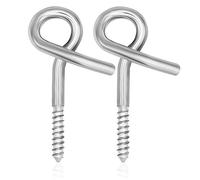 everlar® Crochet de sécurité à visser M10 I 2 pcs. I Crochets de plafond très résistants avec filetage I Crochets de sécurité pour l'utilisation dans le bois & avec cheville dans la pierre & le béton