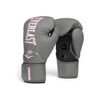 Everlast Gants de boxe Elite 2 – 10 oz, Gris/Rose, fermeture velcro, prise ergonomique