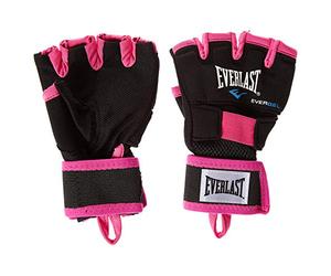 Everlast Evergel Bandes de Boxe M (Noir/Rose) | Boucle pour le pouce, auto-agrippant, tissu extensible, sparring, entraînement, adulte