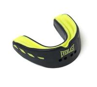Everlast Evershield protège-dents (Noir/Vert), amortissant les chocs avec armature à deux couches, conception bouillir et mordre, canal de respiration central et étui de rangement