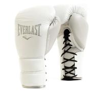 Everlast Powerlock 2 Pro Laced 12oz Boxing Gloves, White Boxing Gloves for Bags, Mitt Work & Sparring, Turnback Wrist Support, Five Layered Foam Inner and Laced Track System - Authentic Gear