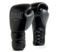 Everlast Powerlock 2 Pro Laced 14oz Boxing Gloves, Black Boxing Gloves for Bags, Mitt Work & Sparring, Turnback Wrist Support, Five Layered Foam Inner and Laced Track System - Authentic Gear