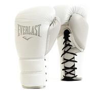 Everlast Powerlock 2 Pro Laced 16oz Boxing Gloves, White Boxing Gloves for Bags, Mitt Work & Sparring, Turnback Wrist Support, Five Layered Foam Inner and Laced Track System - Authentic Gear