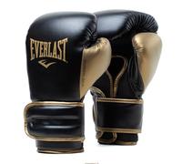 Everlast Powerlock 2R 10oz Boxing Gloves, Gold/Black Boxing Gloves for Bags, Mitt Work & Sparring, Advanced Turnback Wrist Support, Quad Layered Foam Inner and Ergonomic Grip - Authentic Gear