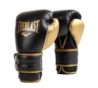 Everlast Powerlock2 Boxing Gloves Black/Gold 14oz - Enhanced Performance and Style. Ideal Training Gloves for Boxing