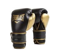 Everlast Powerlock 2R 16oz Gants de Boxe doré/Noir pour Sac de Frappe, Pattes d'ours et Sparring, avec Repose-Poignet Turnback 4 Couches de Mousse - Équipement Everlast Original