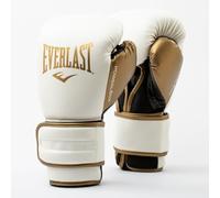 Everlast Powerlock2 Boxing Gloves White/Gold 16oz - Enhanced Performance and Style. Ideal Training Gloves for Boxing