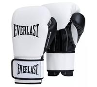 Everlast Gants de boxe Powerlock OG 14 oz – Blanc/Noir, fermeture auto-agrippante, pour sac et sparring