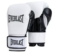 Everlast Powerlock OG 16 oz Gants de Boxe (Blanc/Noir), pour Sac, Mitaines et Sparring, Fermeture Auto-agrippante, Mousse avancée, Prise Ergonomique - Équipement Everlast Authentique