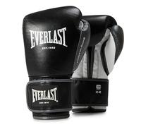 Everlast Powerlock OG Advanced 12 oz Gants de Boxe (Noir/Blanc), pour Sac, Mitaines et Sparring, Fermeture Hook & Loop, EverDri, Mousse C3, Prise Ergonomique - Équipement Everlast Authentique