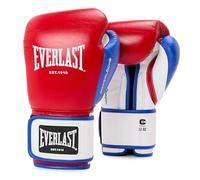 Everlast Powerlock OG Advanced 14 oz Gants de Boxe (Blanc/Rogue), pour Sac, Mitaines et Sparring, Fermeture Hook & Loop, EverDri, Mousse C3, Prise Ergonomique - Équipement Everlast Authentique