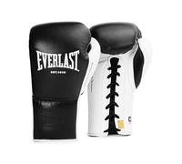 Everlast Powerlock OG Pro Fight Gants 12oz Noir/Blanc à Lacets, Sac & Compétition, Mousse Avancée, Prise Ergonomique - Everlast