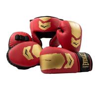 Everlast Prospect 2 Kit d'Entraînement Enfant (Rouge/Or) 8oz Gants de Boxe, Pattes d'ours et Casque de Boxe Junior, Equipement MMA, Arts Martiaux et Kickboxing - Equipement Everlast Authentique