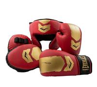 Everlast Prospect 2 Kit Enfants/Jeunesse Rouge/Or, Gants 8oz, Mitaines & Casque, Protecteur MMA, Arts Martiaux & Kickboxing - Everlast