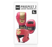 Everlast Prospect 2 Kit Jeunesse Rouge/Or, Gants 8oz, Mitaines & Casque, Protecteur MMA, Arts Martiaux & Kickboxing - Everlast