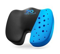 Everlasting Comfort Coussin d'assise avec Gel - Coussin Ergonomique pour Soutien du Coccyx - favorisant Une Bonne Position d’Assise - Noir