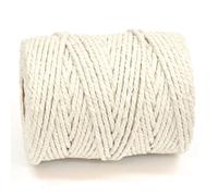 Everlasto Bobine de 50 m de fil en coton doux coloré pour macramé (3,5 mm environ) (naturel)