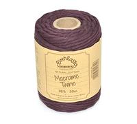 EVERLASTO Bobine de Ficelle en Coton Doux pour macramé 38/6 (4 mm Environ) Marron 50 m