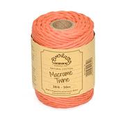 Everlasto Bobine de ficelle en coton doux pour macramé 38/6 (4 mm environ) Tangerine 50 m