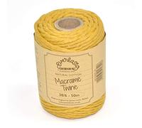 EVERLASTO Bobine de Ficelle en Coton Doux pour macramé 38/6 (Environ 4 mm) Doré 50 m