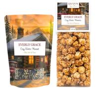 Everly Grace Coffret Cadeau Cozy Winter - Duo Gourmand avec Thé Noir Bio Épicé et Popcorn Caramel Amande - Sans Arômes Artificiels - Idée Cadeau Noël et Soirées Cocooning