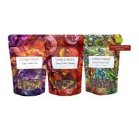 Everly Grace Coffret Thés d'Été Bio - Collection de 3 Infusions de Fruits (Coconut Citrus, Purple Summer, Sunny Orchard) - Rafraîchissant et sans Théine - Idée Cadeau Haut de Gamme