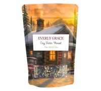 Everly Grace Cozy Winter Tea, thé noir bio, thé noir en vrac avec cannelle, romarin, réglisse, pétales de rose, thé noir du Rwanda, de Chine, thé d'hiver avec lait ou boisson végétale, caféine