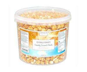 Everly Grace Popcorn - Crunchy Caramel Clouds, 600 g - Seau de popcorn au caramel sucré et vanille bourbon, fait main en Allemagne