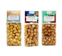 Everly Grace Popcorn Spring Bundle - Caramel & Sea Salt Sensation, Crunchy Caramel Clouds, Magical Chocolate Mint, sachets de 100 g de popcorn artisanal de notre manufacture à Augsbourg, Allemagne