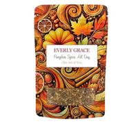 Everly Grace Pumpkin Spice All Day - Thé aux épices bio sans caféine avec cannelle, gingembre, muscade, citrouille et poivre noir - Mélange d'automne fait à la main avec racine de pissenlit et