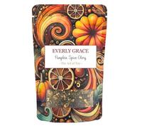 Everly Grace Pumpkin Spice Glory - Thé noir bio à la cannelle, au gingembre, à la muscade, aux clous de girofle et à la citrouille - Mélange d'automne épicé avec Flowery Orange Pekoe - Fait à la main