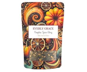 Everly Grace Thé Noir Bio Pumpkin Spice Glory - Thé de Grade Orange Pekoe à la Citrouille et Cannelle - Mélange Épicé d'Automne - Idéal comme Base pour Chai Latte