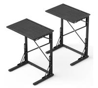 Evermagin Lot de 2 plateaux TV 53,3 x 71,1 cm (l x H), petite table d'appoint pliable en forme de C pour manger avec emplacements pour tablette et téléphone, table d'appoint coulissante sous le canapé