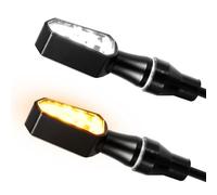 evermotor Lot de 2 clignotants moto LED Mini 2 en 1, homologués E32, universels 12 V M8, étanches IP67, boîtier en aluminium CNC, ambre et blanc, pour moto, E-bike, quad, scooter