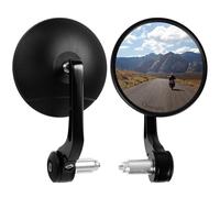 evermotor Miroir de guidon homologué E, miroir moto 360°, 102mm rond miroir de guidon, pour quad scooter ATV cyclomoteur scooter, noir, 2 pièces