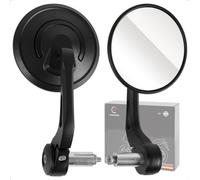 Evermotor Rétroviseur de guidon en alliage d'aluminium approuvé E, miroir de moto rotatif à 360°, miroir de moto rond 7/8" 22 mm compatible avec scooter, scooter, VTT (2 pièces)