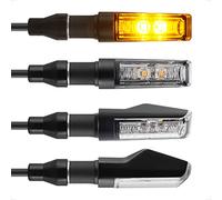 evermotor universel 12V 4pcs E13 moto LED clignotants boîtier en aluminium double lumière LED brillante avec finition belle IP67 imperméable à l'eau e test Ambre